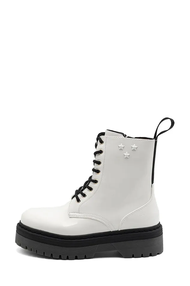 Lumberjack SNEAKERS Women KOMBAT BOOT WHITE Woman Comfort Shoes White
