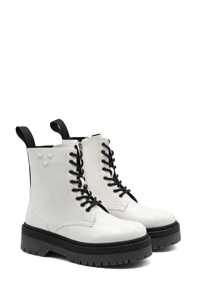 Lumberjack SNEAKERS Women KOMBAT BOOT WHITE Woman Comfort Shoes White
