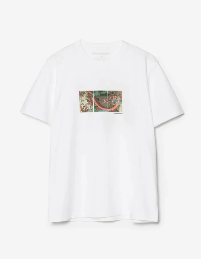 Maharishi Short Sleeve TShirts 1540 Snake Triptych TShirt White 8211 Men