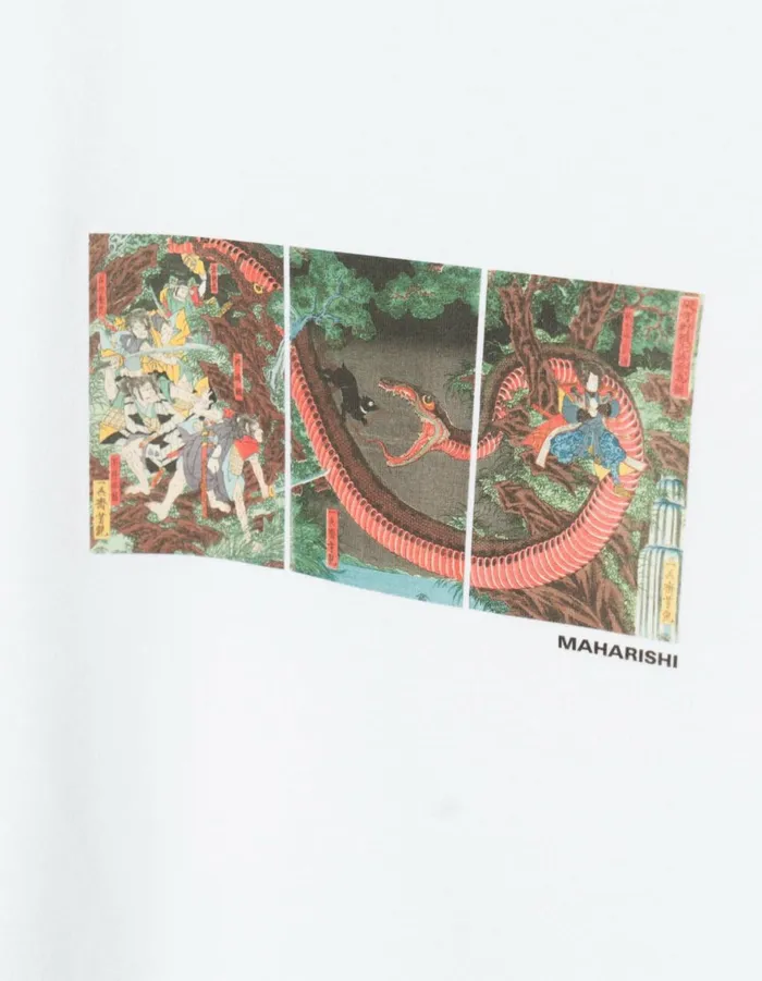 Maharishi Short Sleeve TShirts 1540 Snake Triptych TShirt White 8211 Men