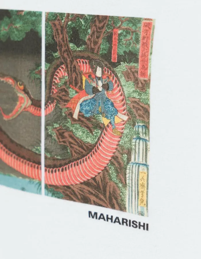 Maharishi Short Sleeve TShirts 1540 Snake Triptych TShirt White 8211 Men