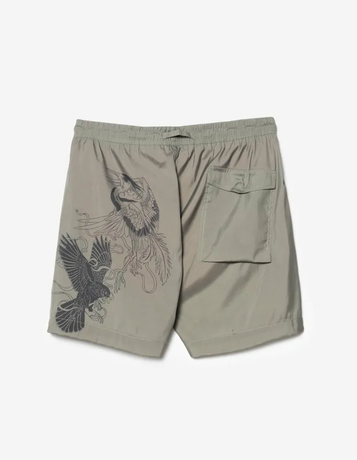 Maharishi Swim Shorts 1543 Crow and Heron Swim Shorts Olive 8211 Men