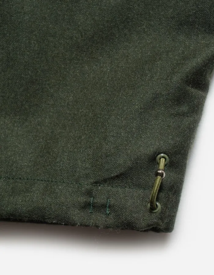 Maharishi Track Pants 6058 Asymmetrical Wool Pleated Pants Dark Olive 8211 Men