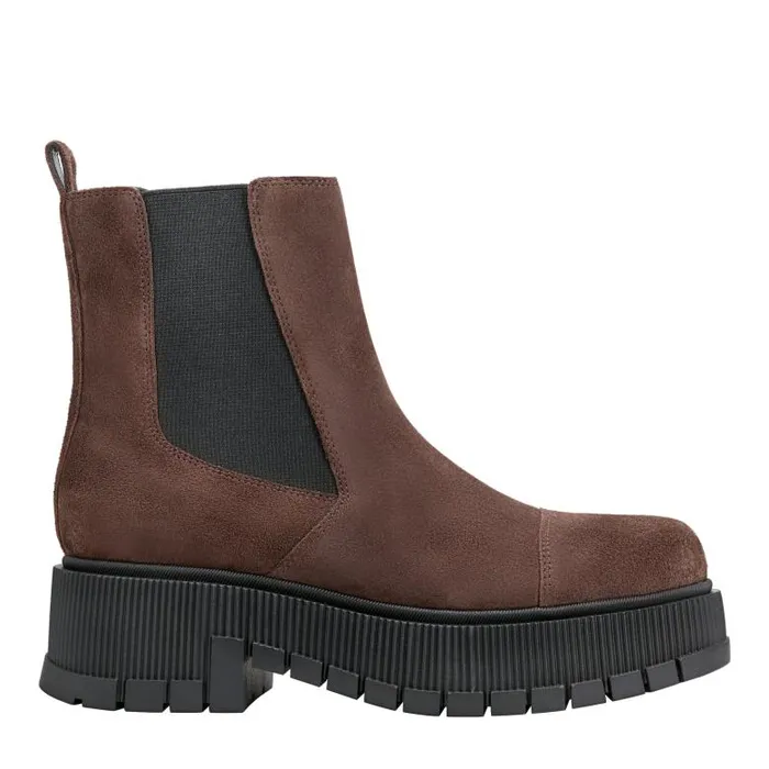Marc Fisher Booties Women Bermida Lug Sole Bootie Dark Brown Suede