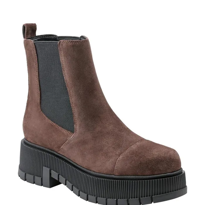 Marc Fisher Booties Women Bermida Lug Sole Bootie Dark Brown Suede