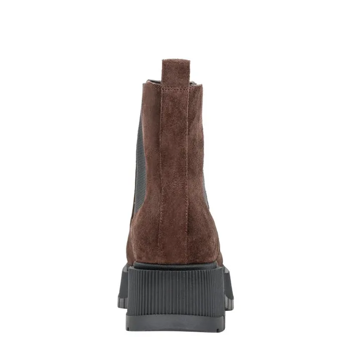 Marc Fisher Booties Women Bermida Lug Sole Bootie Dark Brown Suede