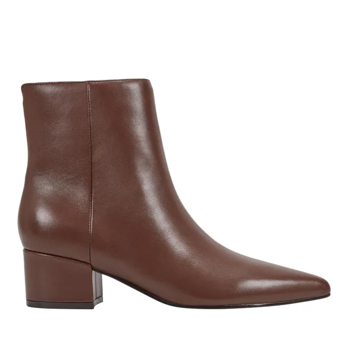 Marc Fisher Booties Women Leonna Ankle Bootie Dark Brown Leather