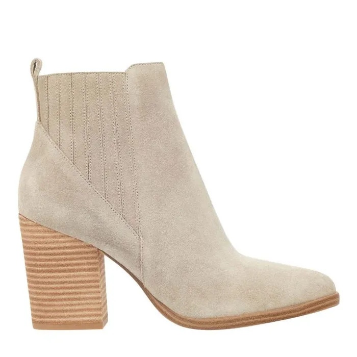 Marc Fisher Boots and Booties Women Alva Pointy Toe Bootie Light Natural Suede Marc Fisher Boots and Booties Women Alva Pointy Toe Bootie Light Natural Suede