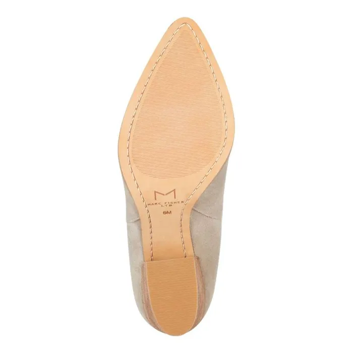 Marc Fisher Boots and Booties Women Alva Pointy Toe Bootie Light Natural Suede