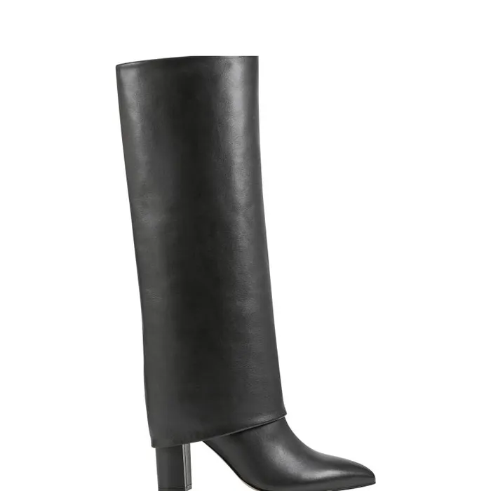 Marc Fisher Boots and Booties Women Leina Block Heel Pointy Toe Dress Boot Black