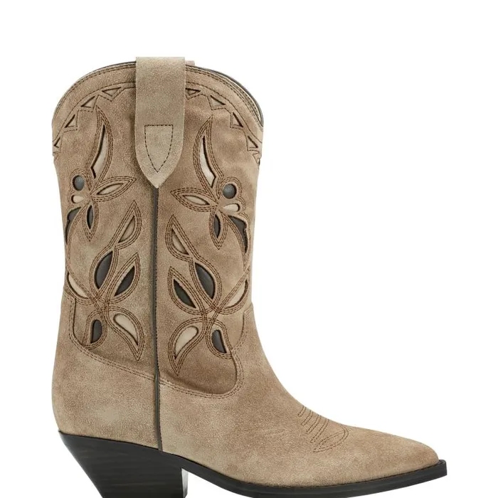 Marc Fisher Boots and Booties Women Trista Western Boot Natural Suede