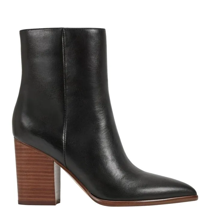 Marc Fisher Dress Boots Women Melysa Dress Bootie Black Leather
