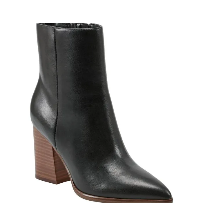Marc Fisher Dress Boots Women Melysa Dress Bootie Black Leather