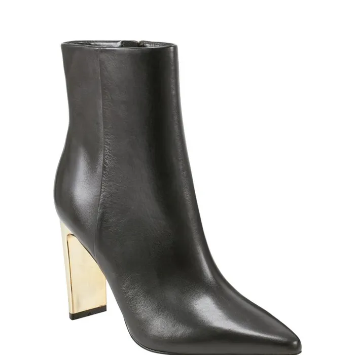Marc Fisher Dress Boots Women Talyna Dress Bootie Black Leather