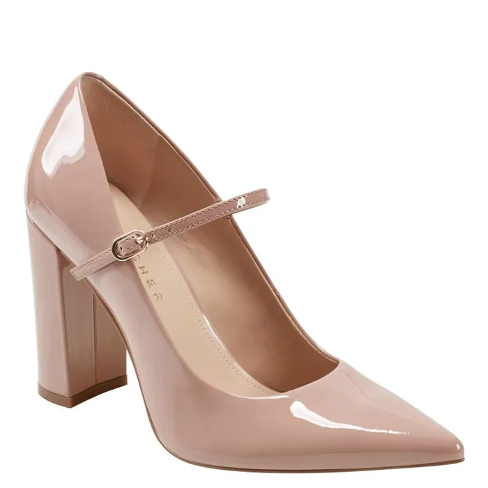 Marc Fisher Heels and Pumps Women Artie Mary Jane Pump Natural Patent Leather