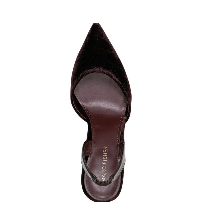 Marc Fisher Heels and Pumps Women Hadya Slingback Pump Dark Red Velvet