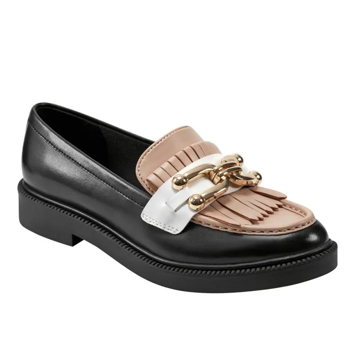 Marc Fisher Loafers and Flats Women Calisto Loafer Blacknaturalwhite