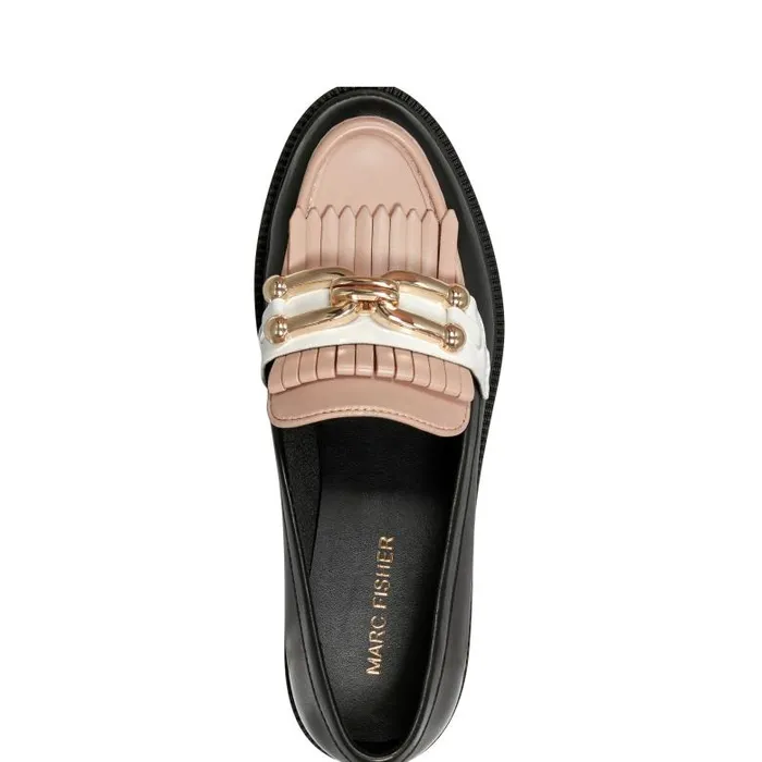 Marc Fisher Loafers and Flats Women Calisto Loafer Blacknaturalwhite