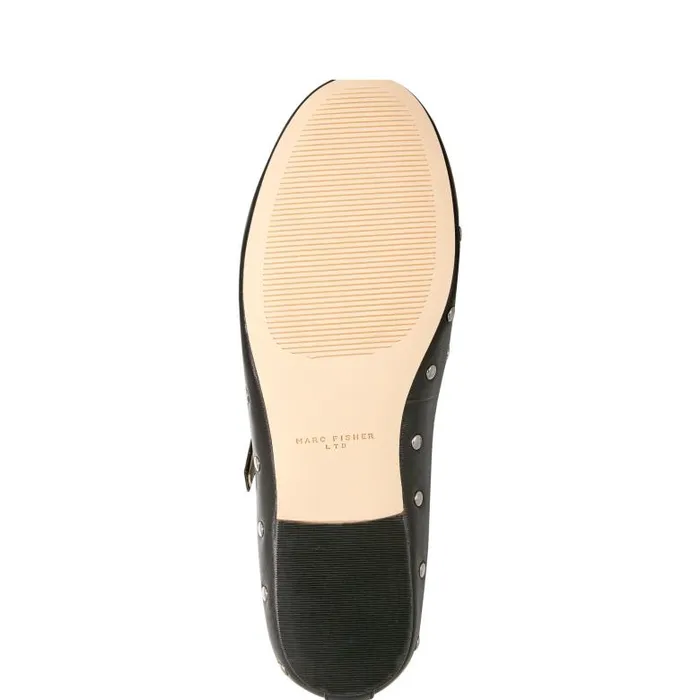 Marc Fisher Loafers and Flats Women Elizza Mary Jane Ballet Flat Black Leather