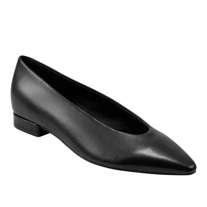 Marc Fisher Loafers and Flats Women Gunner Pointed Toe Flat Black Leather