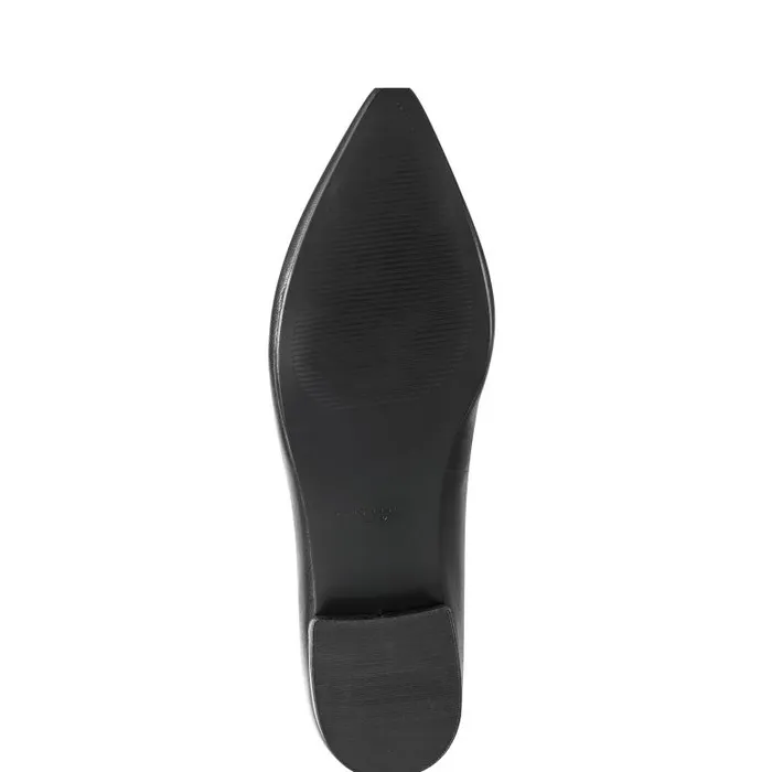 Marc Fisher Loafers and Flats Women Gunner Pointed Toe Flat Black Leather