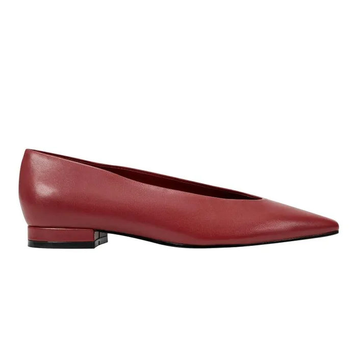 Marc Fisher Loafers and Flats Women Gunner Pointed Toe Flat Red Leather