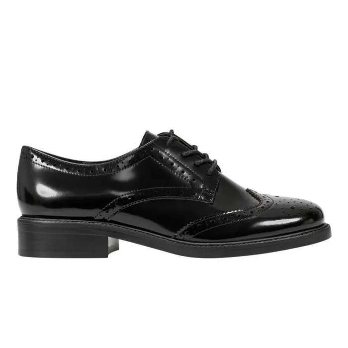Marc Fisher Loafers and Flats Women Perrie LaceUp Oxford Black Leather