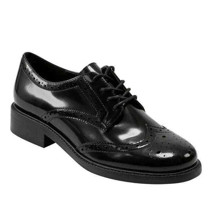 Marc Fisher Loafers and Flats Women Perrie LaceUp Oxford Black Leather