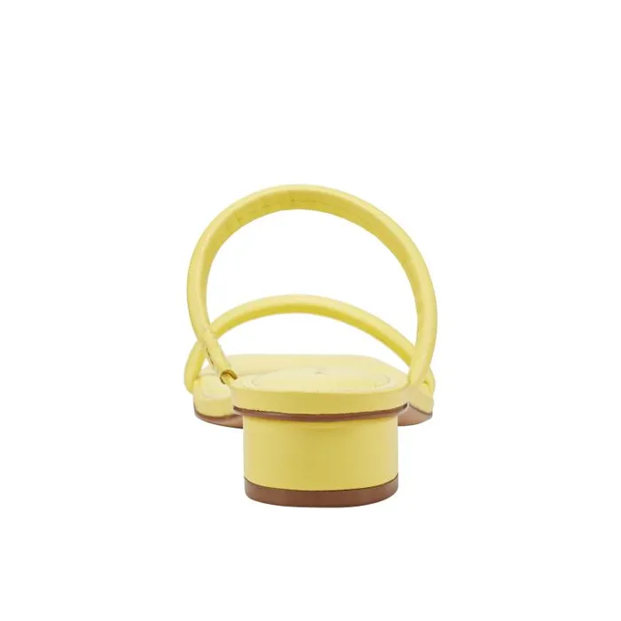 Marc Fisher Mules and Slides Women Raelyn Heeled Slide Sandal Yellow Leather