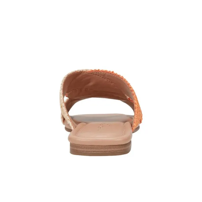 Marc Fisher Sandals Women Navie Flat Sandal Orange Raffia