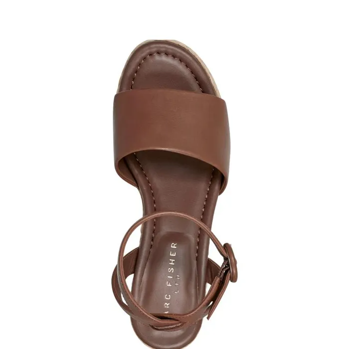 Marc Fisher Sandals Women Palyca Platform Espadrille Sandal Brown Leather