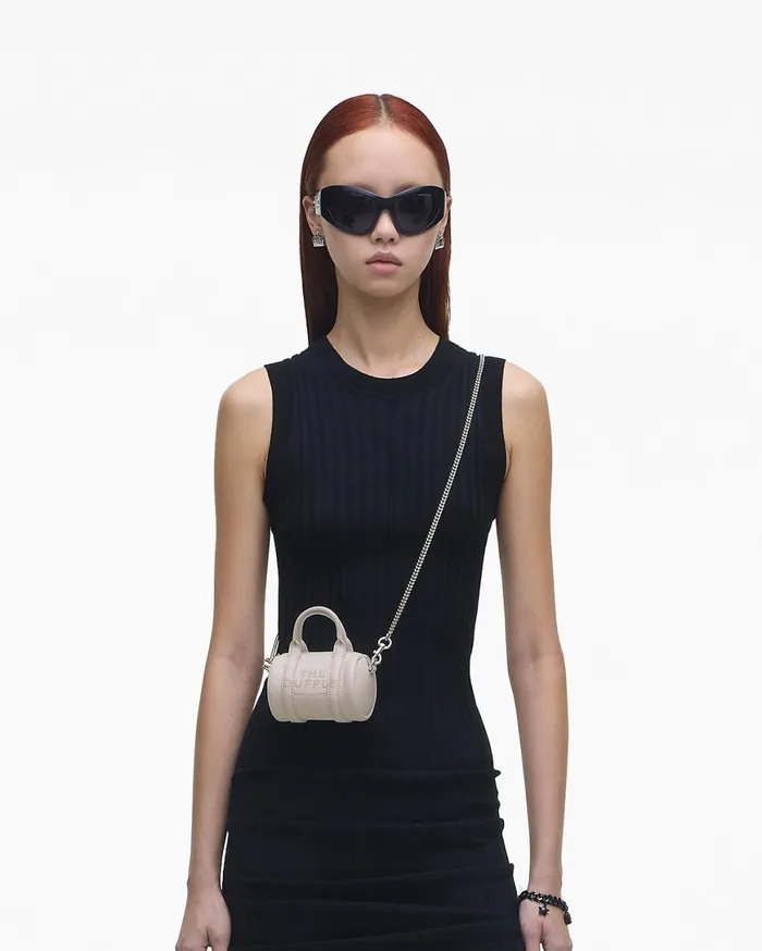Marc Jacobs Crossbody Bags The Leather Nano Duffle Crossbody Cottonsilver 8211 Women