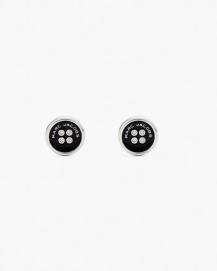 Marc Jacobs Earrings The Button Stud Earrings Silverblack 8211 Women