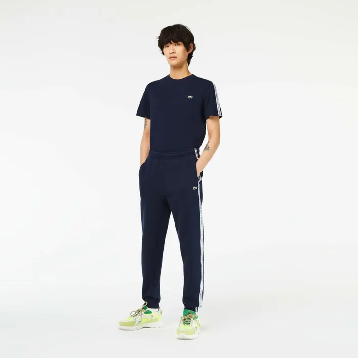 Matching Sets Men Lacoste Mens Logo Stripe Joggers Navy Blue 166