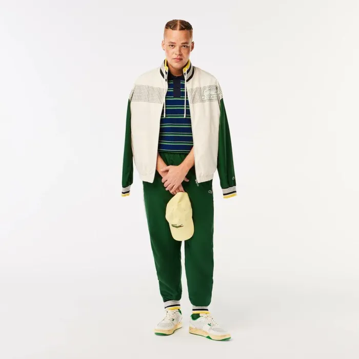 Matching Sets Men Lacoste Mens Tennis Print Joggers Green White Pqk