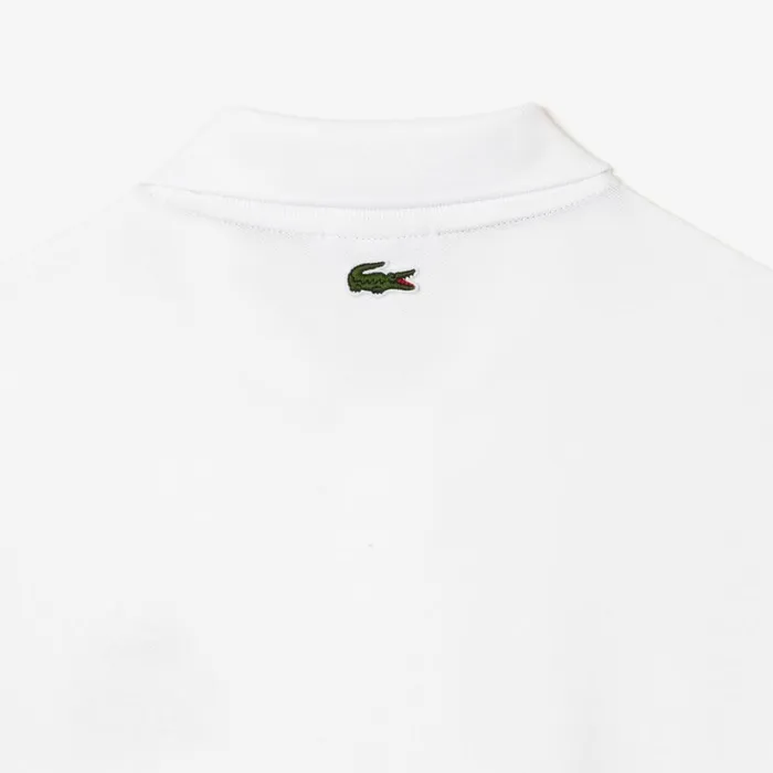 Matching Sets MenWomen Lacoste Unisex Signature Print Stretch Piqu Polo White 001