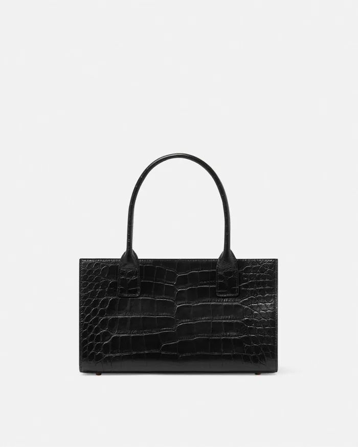 Medusa 03995 Women Versace CrocEffect Medusa 03995 Tote Bag Blackgold
