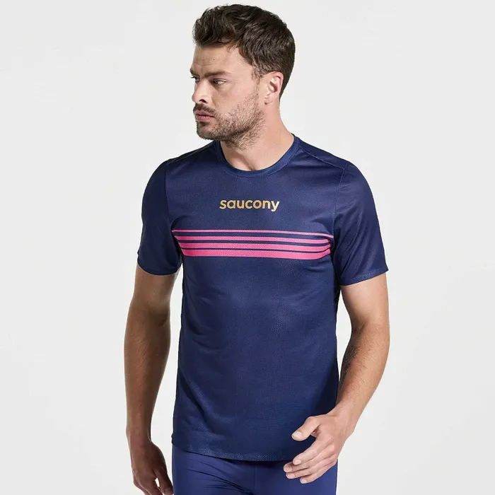 Men8217s Elite Short Sleeve Sodalite Tops Saucony Men