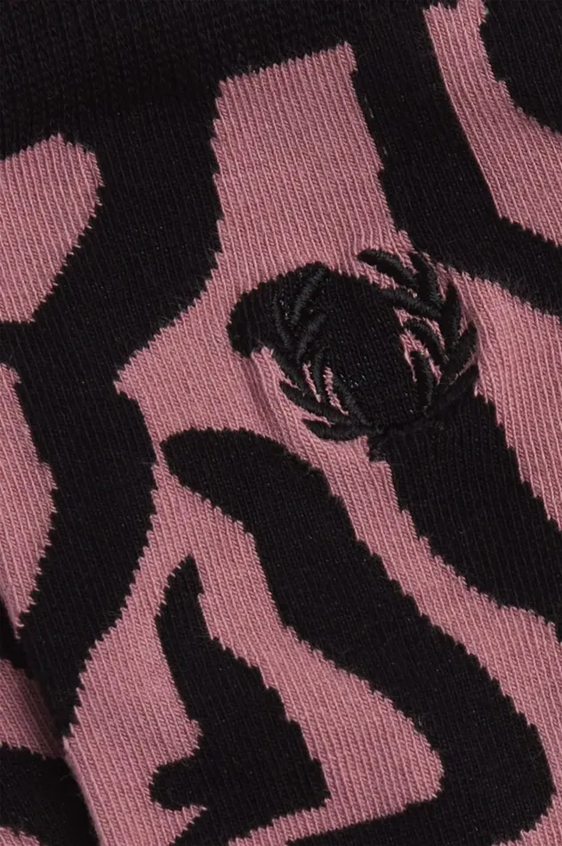 Men Amy Winehouse FoundationAmy Print Socks Dusty Rose Pink Fred Perry Accessories