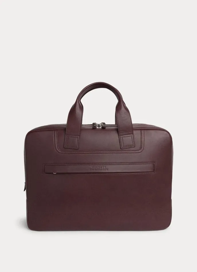 Men Bags and Luggage Hackett London Leather Document Holder Oxblood Red