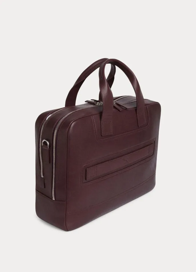 Men Bags and Luggage Hackett London Leather Document Holder Oxblood Red