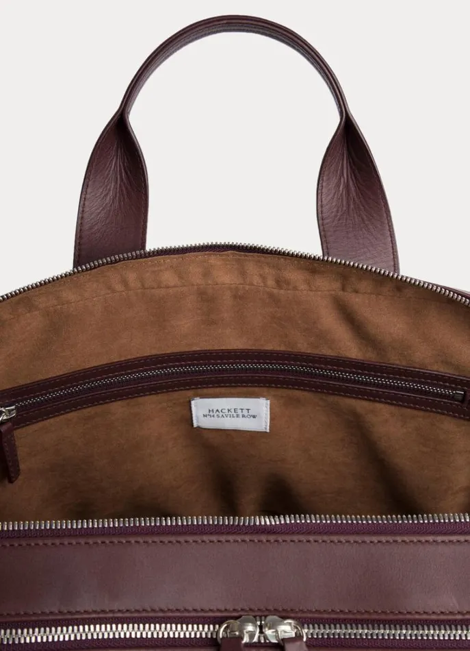 Men Bags and Luggage Hackett London Leather Document Holder Oxblood Red