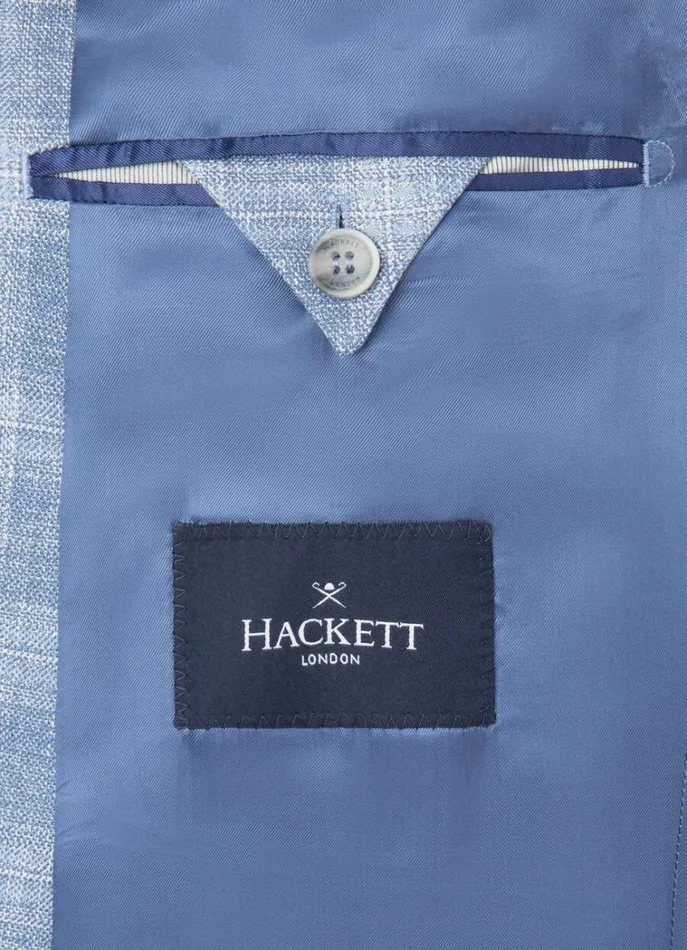 Men Blazers Hackett London Check Blazer Sky Blue