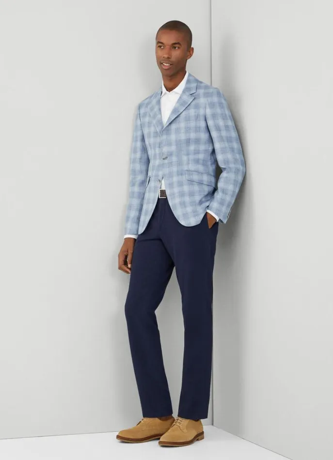 Men Blazers Hackett London Check Blazer Sky Blue