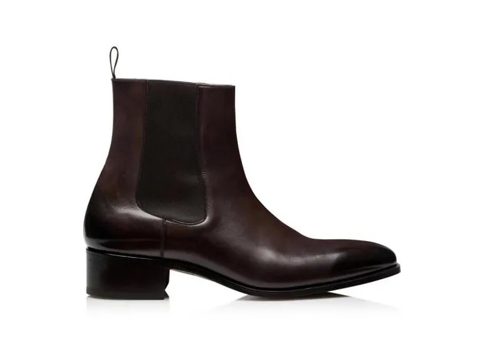 Men Boots Tom Ford Burnished Leather Alec Chelsea Boot