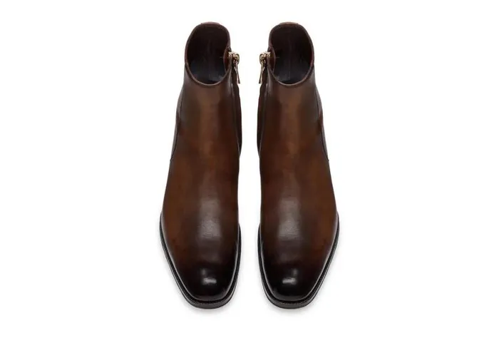 Men Boots Tom Ford Burnished Leather Edgar Zip Boot Men Boots Tom Ford Burnished Leather Edgar Zip Boot