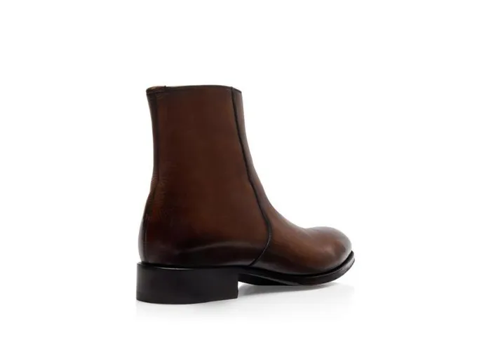 Men Boots Tom Ford Burnished Leather Edgar Zip Boot Men Boots Tom Ford Burnished Leather Edgar Zip Boot
