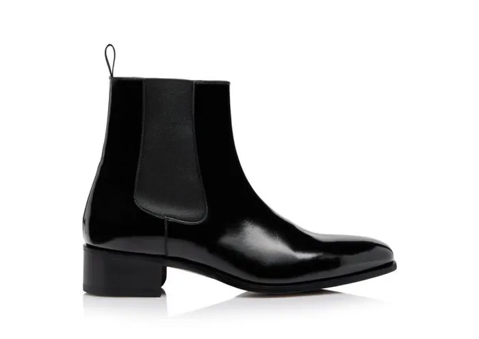 Men Boots Tom Ford Patent Alec Chelsea Boot Black
