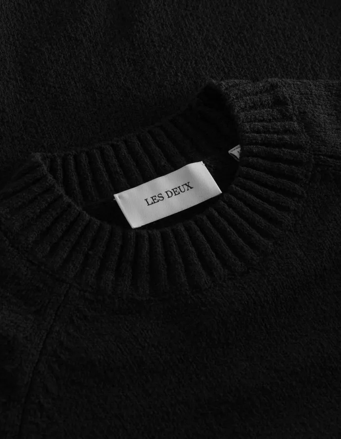 Men Brad Roundneck Knit 8211 BlackBlack Les Deux Knitwear