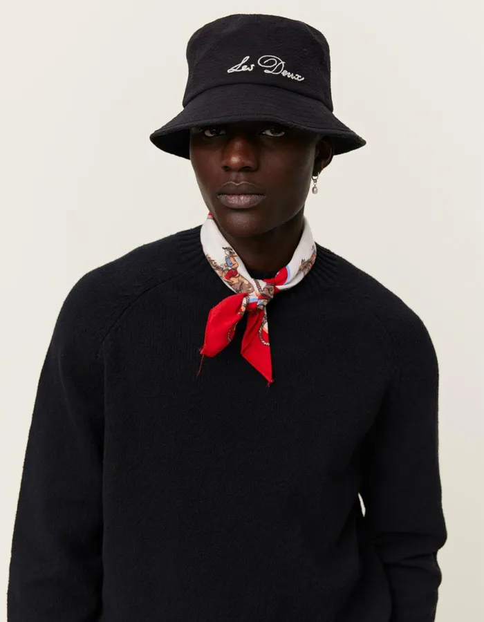 Men Brad Roundneck Knit 8211 BlackBlack Les Deux Knitwear